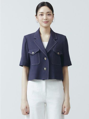 It MICHAA Back Point Single Tweed Cropped Jacket I - itMICHAA - Modalova