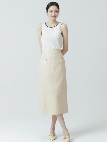 It MICHAA H-line Linen Setup Long Skirt ITO5YSK500 - itMICHAA - Modalova