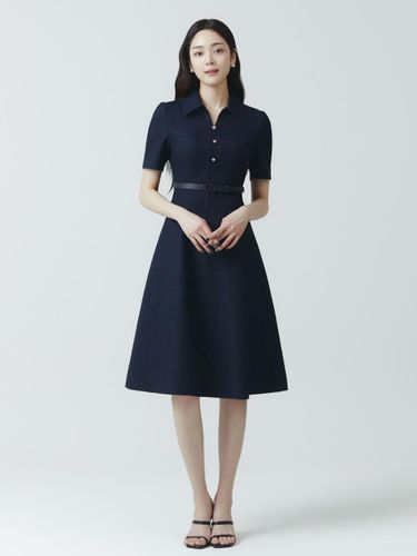IT MICHAA [イミシャ] Open collar shirt dress OPEN-COLLAR DENIM SHIRT DRESS - BEIGE | COS