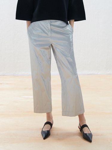 Wrinkle Leather Wide Pants_LWPTF323003 - Lapli - Modalova