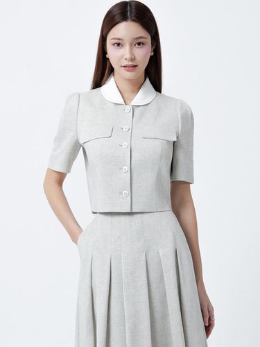 It MICHAA Detachable Collar Linen Jacket ITN5WJK88 - itMICHAA - Modalova