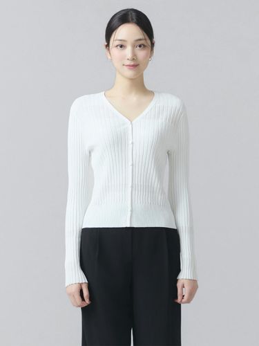 V-Neck Block Knit Cardigan ITO8YCD750 (2 - IT MICHAA - Modalova