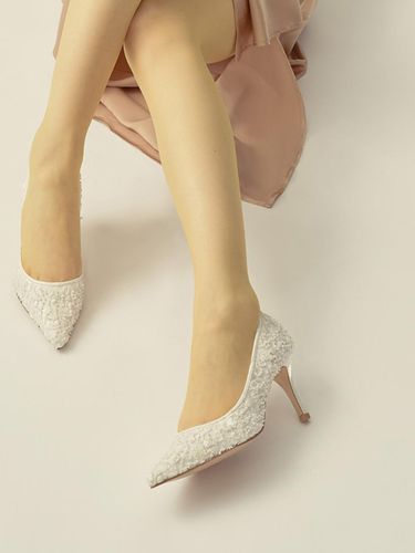 Flora Stiletto Pumps_Pearl White Mesh - CHAUSSURE LAPIN - Modalova