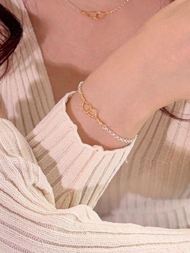 Gold Rope Silver Chain Bracelet - LOEKA - Modalova