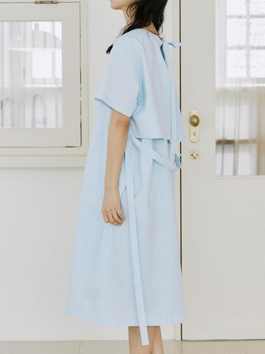 Layered Ribbon Dress_Sky Blue - malen - Modalova