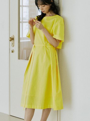 Layered Ribbon Dress_Yellow - malen - Modalova