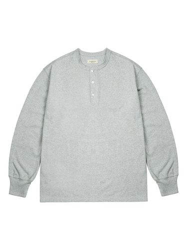 Utility Henley Neck Long Sleeve Top_Gray - SORTIE - Modalova