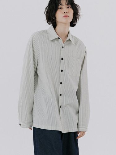 Unisex Stripe Shirt_Navy - malen - Modalova