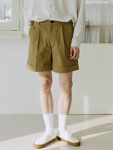 Unisex Cuffs Half Pants_Beige - malen - Modalova