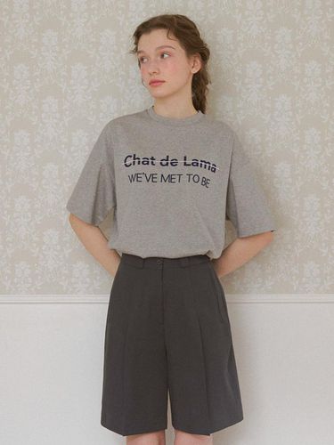 Fluffy Boxy T-Shirt (Melange) - chat de lama - Modalova