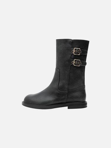 Vintage Two Buckles Mid Boots_Buttero Black - cahaya - Modalova