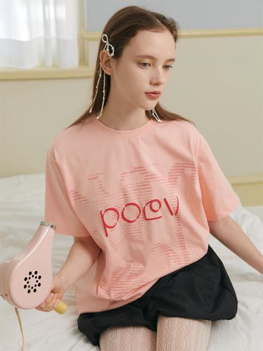 Flower Letter Oversized T-shirt - poev - Modalova