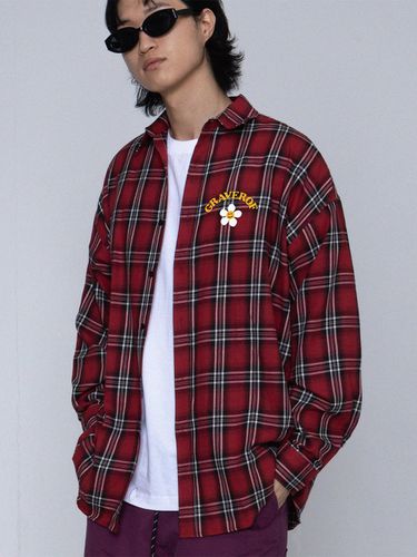 Flower OF Arch Logo Check Shirt_Red - GRAVER - Modalova