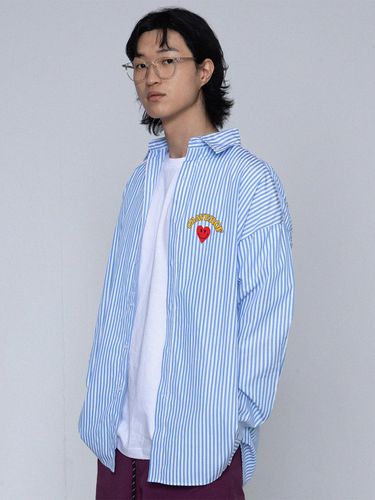 Heart OF Arch Logo Stripe Shirt_Blue - GRAVER - Modalova