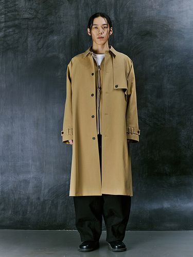 Earth Cotton Balmacaan Coat_Beige - A NOTHING - Modalova