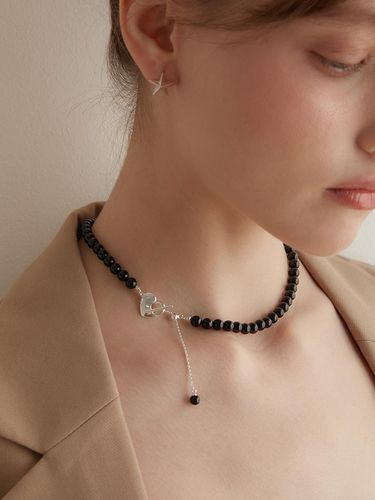 Black Cupid Heart Toggle Necklace - TATIANA - Modalova