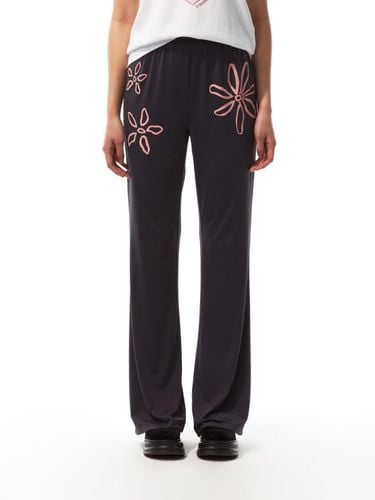 Printed Boot-Cut Pants (Charcoal) - THREE TO EIGHTY - Modalova