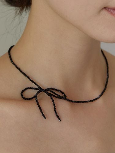 Silver 925) Beads Ribbon Necklace - TATIANA - Modalova