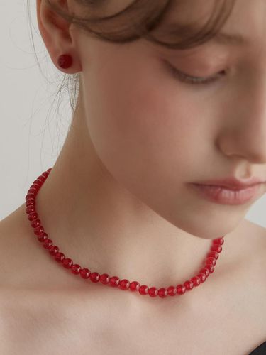 Red Jade Ball Necklace - TATIANA - Modalova