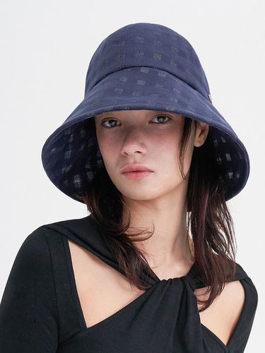 Saint Hat - Gingham Navy - Brown Hat - Modalova