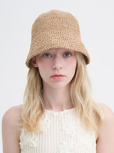 Knitting Straw Bonnet Hat - Beige - Brown Hat - Modalova