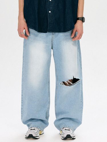 Wherever Wide Denim Pants_Tear Brush - reflyperky - Modalova