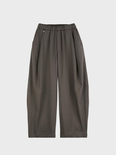 Curved Wide Banding Pants_Dark Beige - LIEU HOMME - Modalova