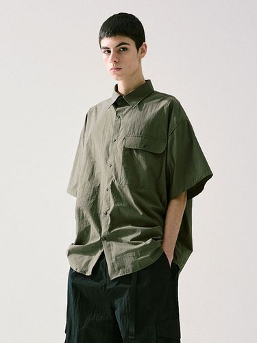 Comfortable Easy Half Sleeve Shirt_Khaki - HAVEOFFDUTY - Modalova