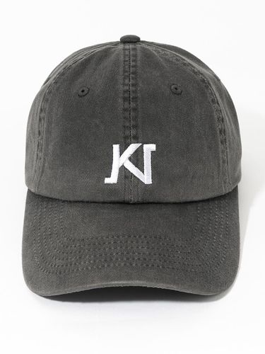 KN Logo Pigment Washed Ball Cap_Charcoal - KINDS - Modalova