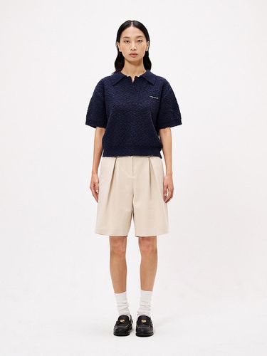 Boucle Knit Polo Shirt_Navy - ODD DEPARTMENT - Modalova