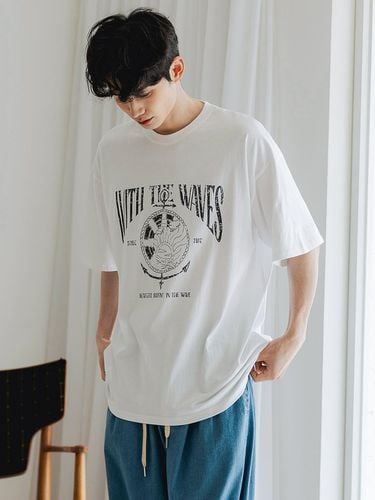 WITH THE WAVE Oversized T-shirt (4 Color) - alvinclo - Modalova