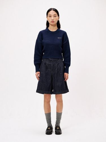 Crewneck Cable Sweater_Navy - ODD DEPARTMENT - Modalova