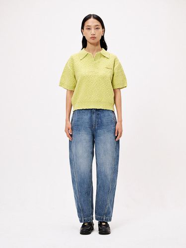 Boucle Knit Polo Shirt_Yellow - ODD DEPARTMENT - Modalova