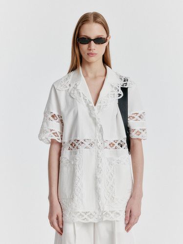 YOMITA Short Sleeve Lace-trim Shirt - EENK - Modalova