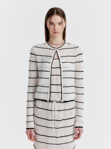 YOZO Jaquard Stripe Knit Cardigan - / - EENK - Modalova