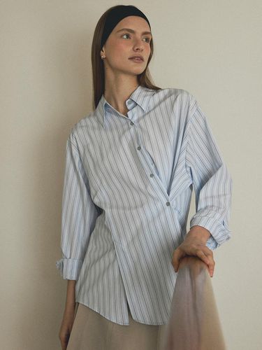 Two-way Stripe Shirt - Sky Blue - AUBARD - Modalova