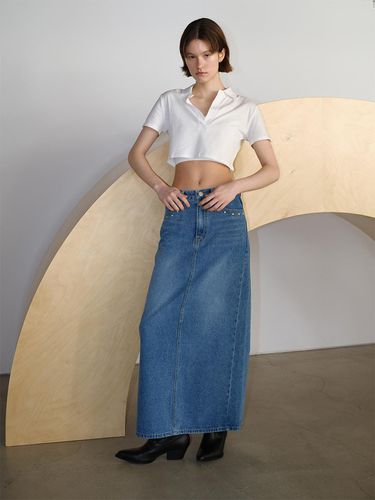 Denim Long Skirt - Qduroy - Modalova