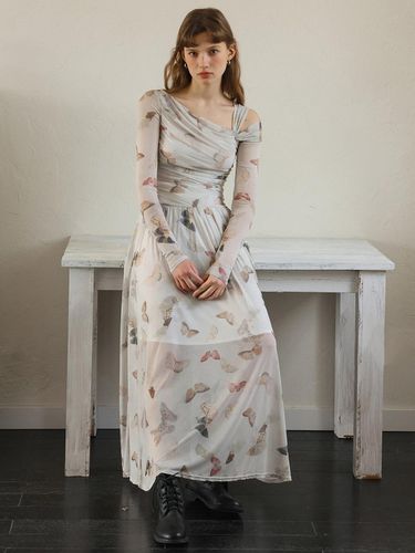 Butterfly Oil Painting Dress - DUNDROP - Modalova