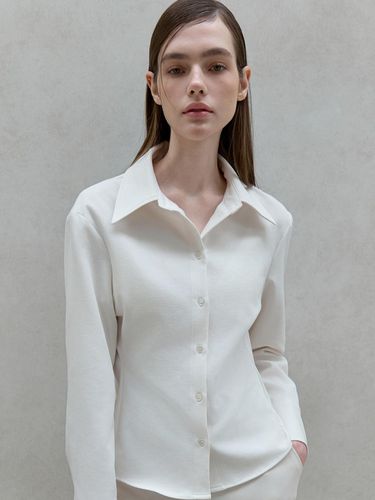 Structured Twill Shirt_White - ouie - Modalova