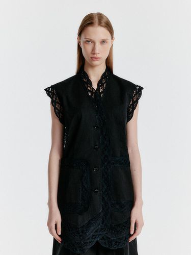 YONITA Lace-trim Vest - Black - EENK - Modalova