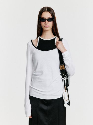 YOU Contrast Long Sleeve Jersey Top - EENK - Modalova