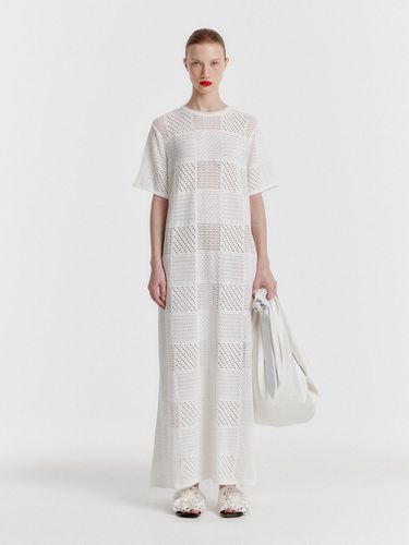 YITZU Panelled Lace Knit Long Dress - EENK - Modalova