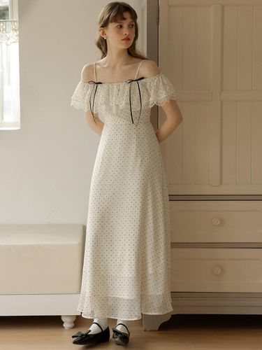 Polka Dot Frill Two-way Dress - DUNDROP - Modalova