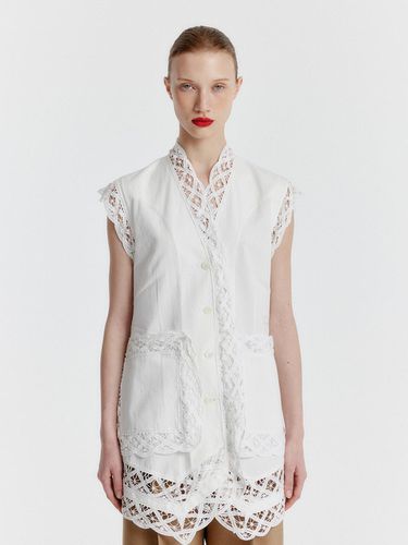 YONITA Lace-trim Vest - White - EENK - Modalova