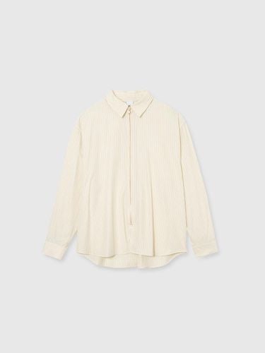 Striped Zip Up Shirt - Yellow - NIEEH - Modalova