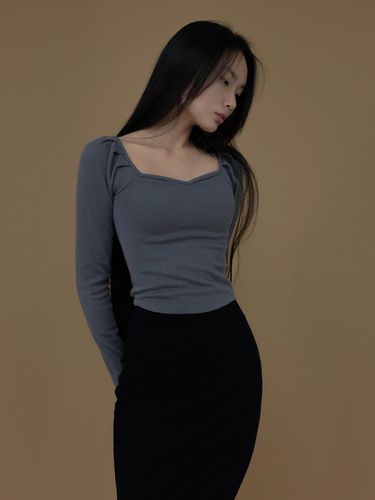 Heart Neck Corduroy Long Sleeve () - charmeeze - Modalova