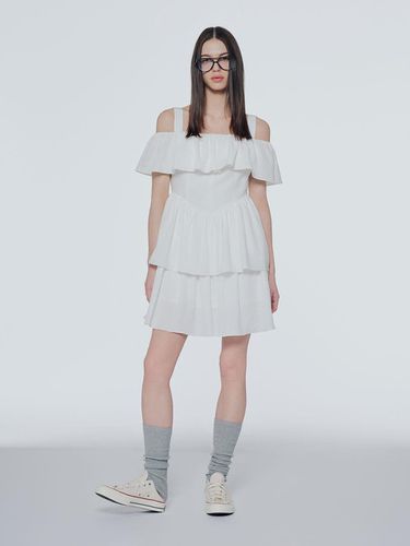 Off-Shoulder Tiered Mini Dress - INSTANTFUNK - Modalova