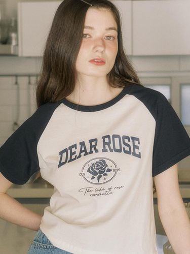 Dear Rose T-shirt_Navy - ourhope - Modalova