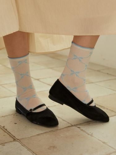 Ribbon Girl 50d Lozenge Socks_White - SOCKS APPEAL - Modalova