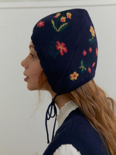 NAT Cotton Bonnet Hat Virginie Navy - SOCKS APPEAL - Modalova